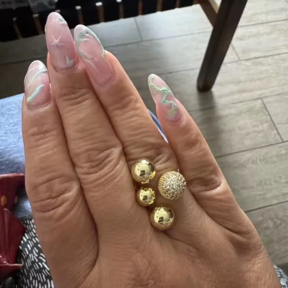 Ball Gold Multi-Sphere Pavé Ring